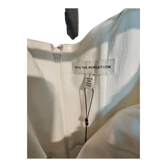 Dress the Population White Off-Shoulder Slit Maxi Dress S - Picture 3 of 11